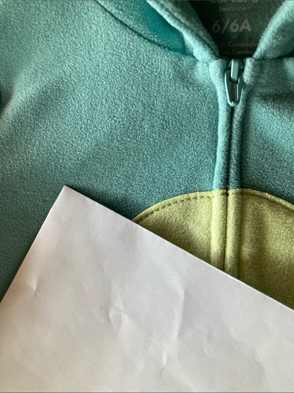 Boys Carter’s green dragon one piece hooded pajamas size 6